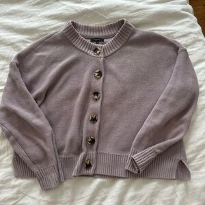 Quince Lavender Button-Up Cardigan